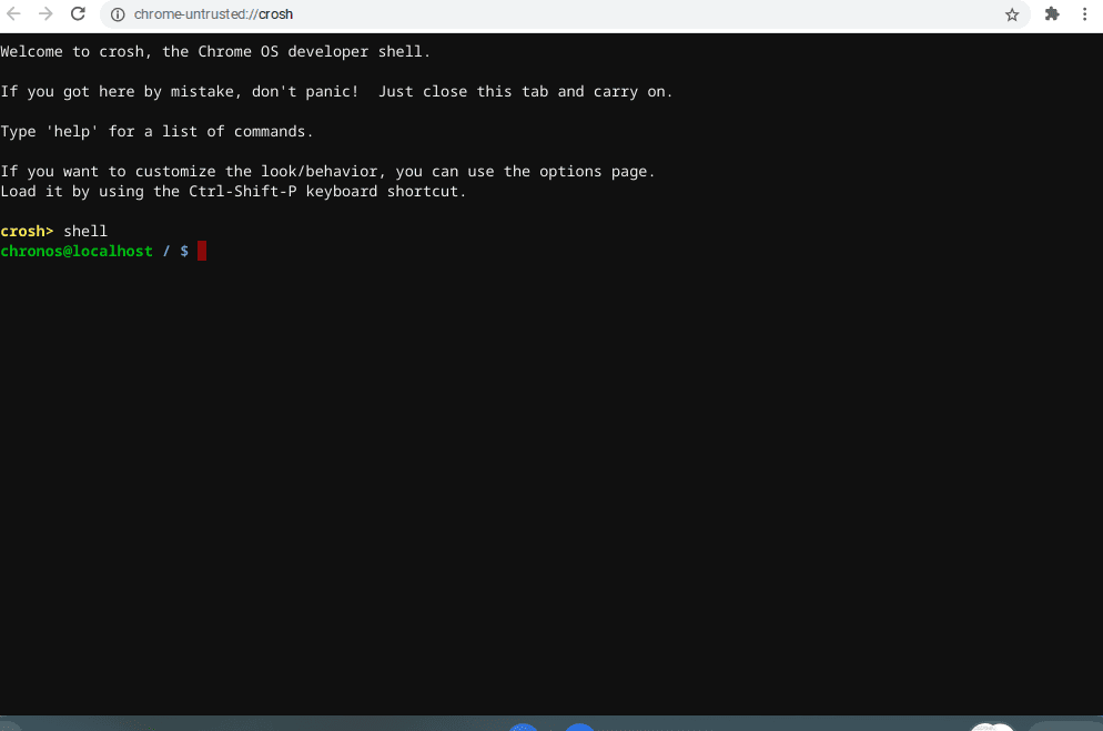 open shell on crosh