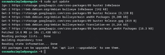 sudo apt update