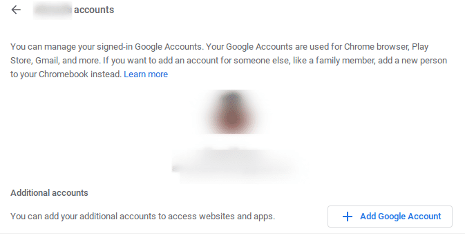 Account management on Chrome OS