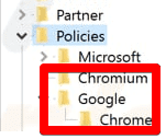 Deleting the Chromium and Chrome policies from Windows 10