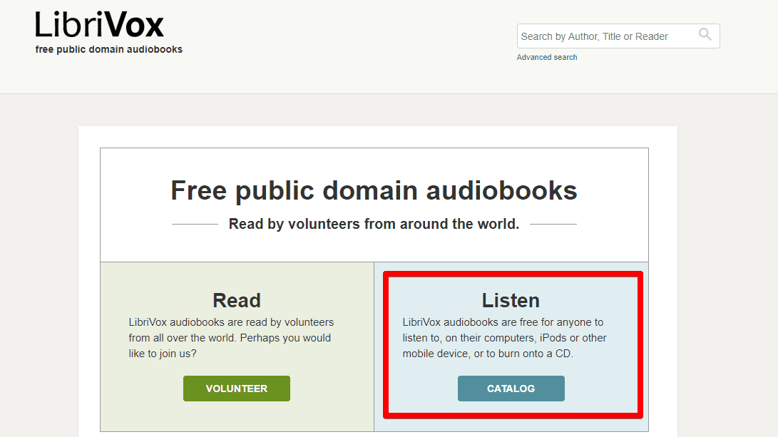 Opting to read audibooks on LibriVox