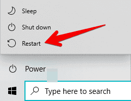 Restarting the Windows 10 PC