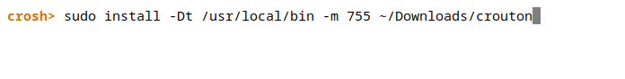 Running the downloaded Crouton file