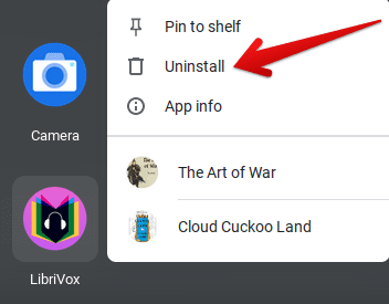 Uninstalling LibriVox Audio Books