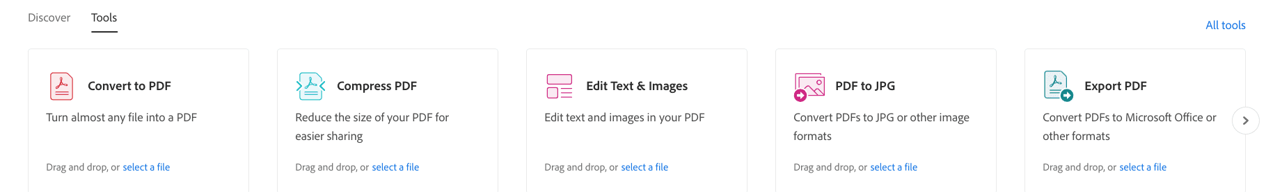 Adobe Reader PDF editing tools