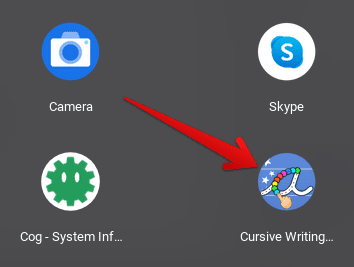 Cursive Writing Wizard installed on Chrome OS