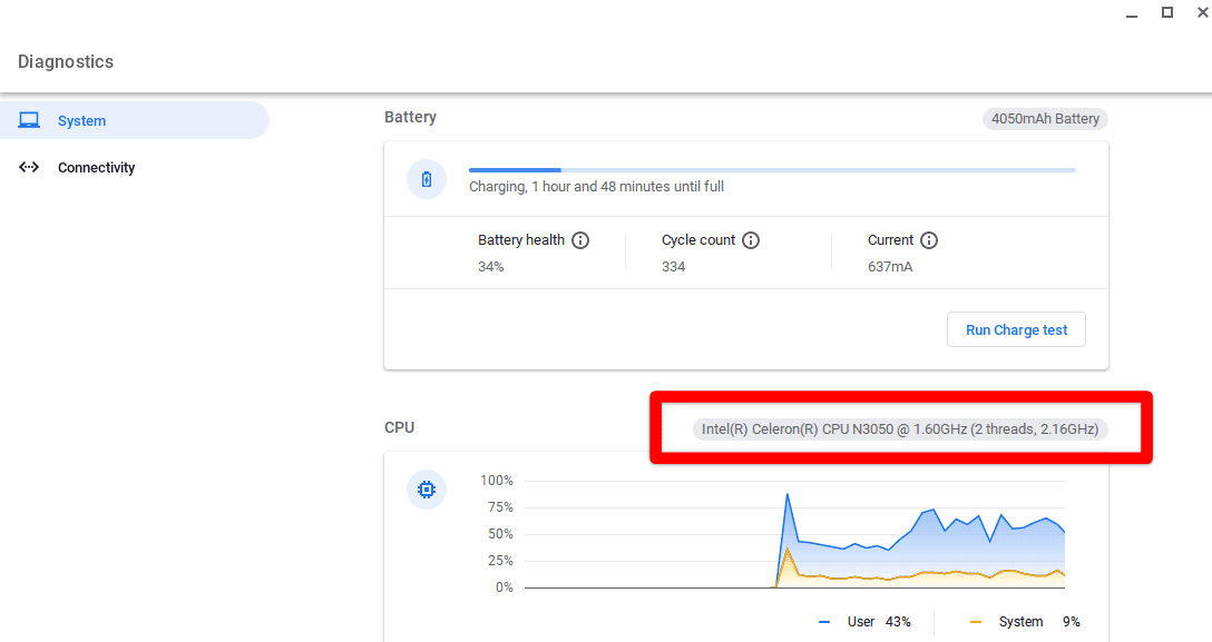 Finding out the CPU architecture of a Chromebook