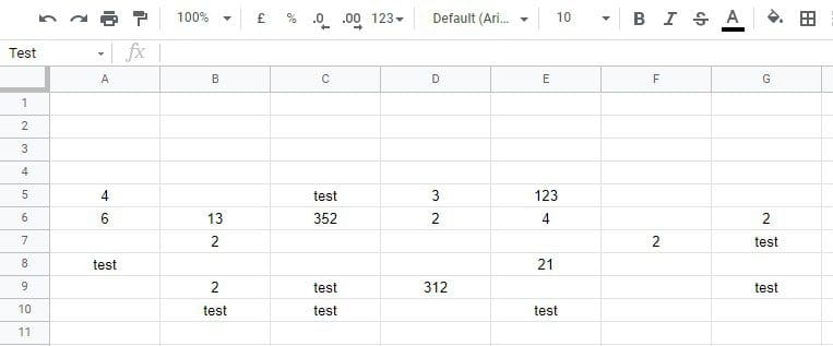 Google Sheets Opened