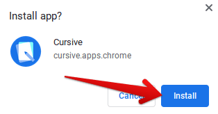 Installing Cursive by confirming the prompt