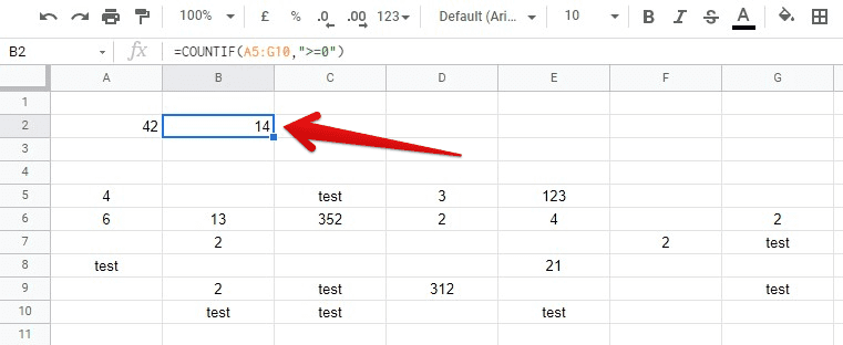 Number Of Cells With Numericals