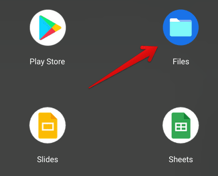 Opening the "Files" system app