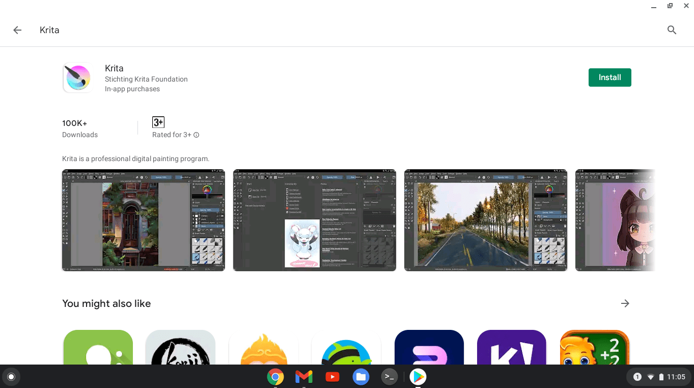 search for krita on the play store