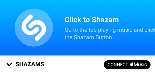Shazam Chrome extension interface