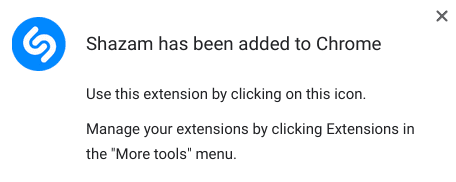 Shazam added to Chrome