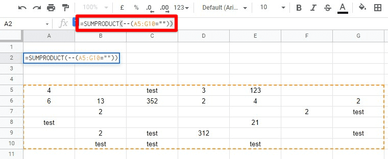 Using SUMPRODUCT Function