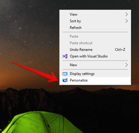 Opening Personalize Tab From Desktop