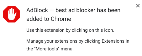 AdBlock added to Chrome