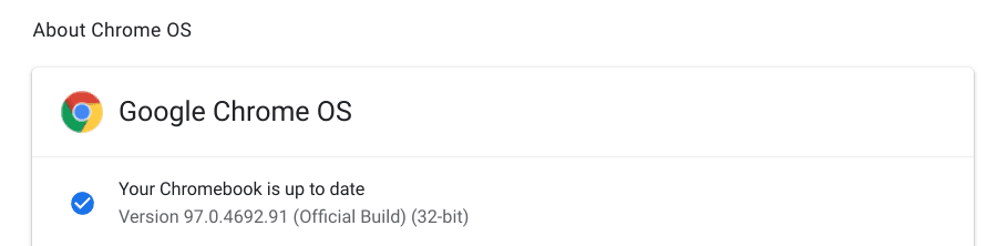 Chrome OS fully updated