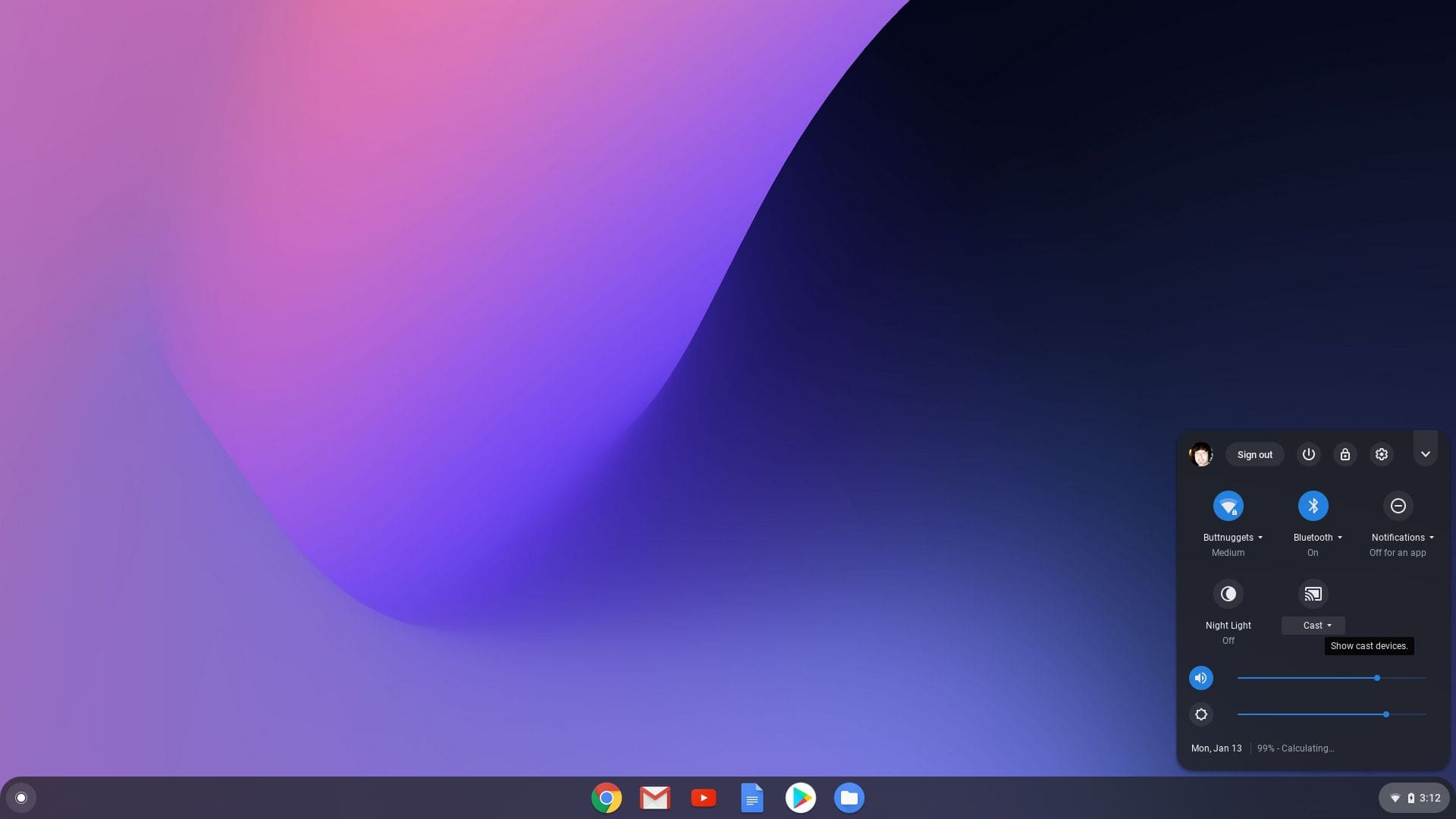 Chrome OS homepage