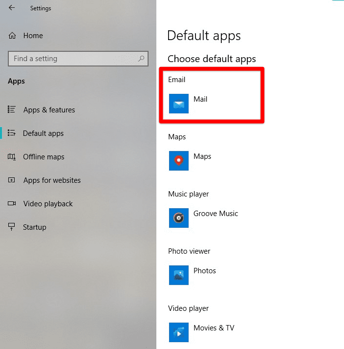 Default apps