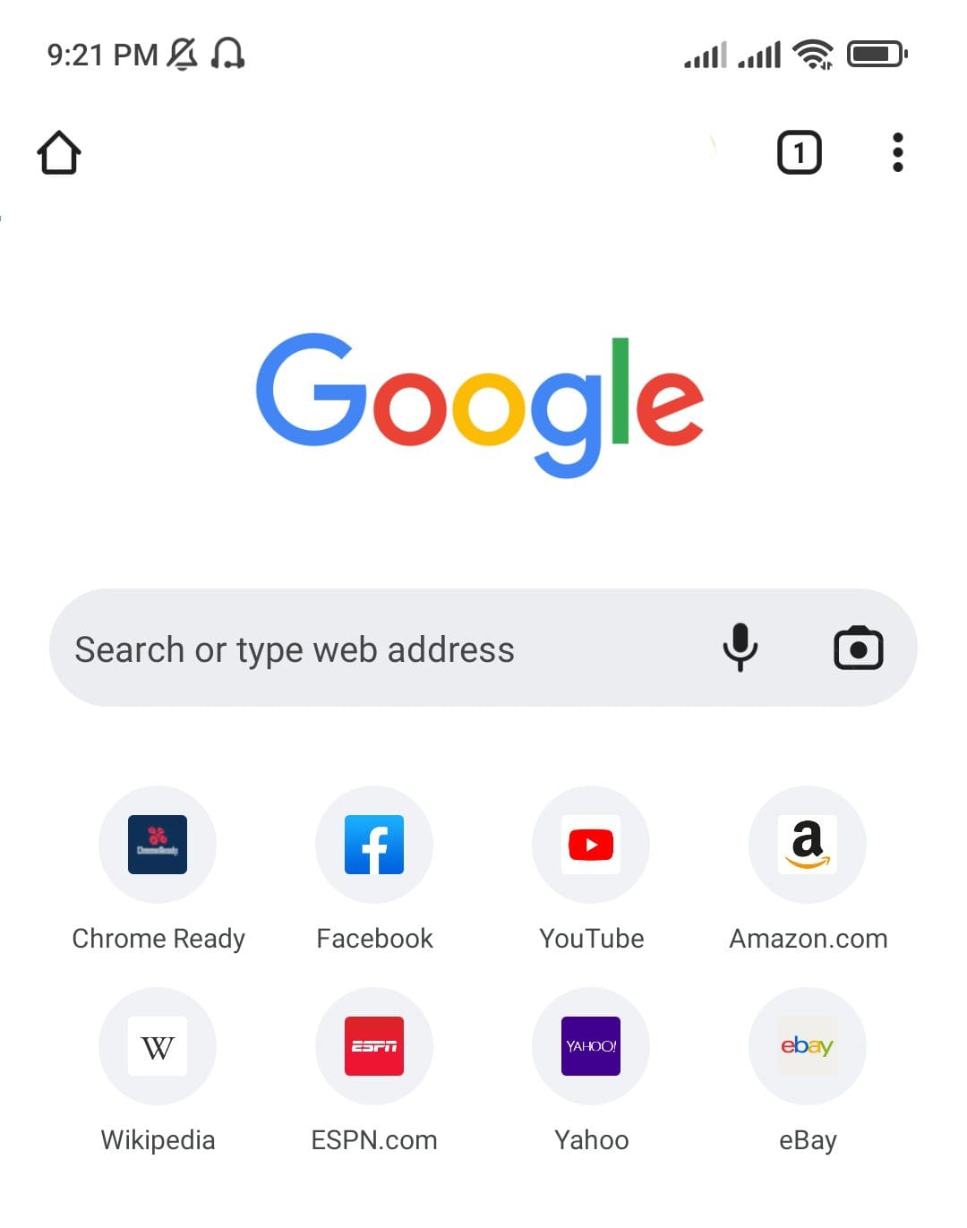 Google Chrome Homepage