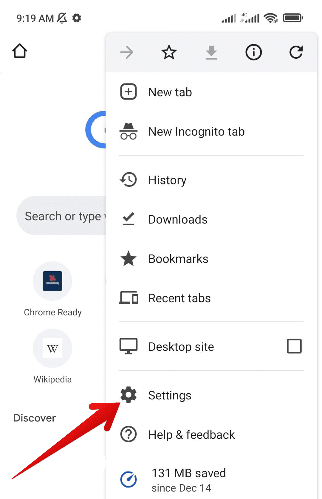 Google Chrome Menu