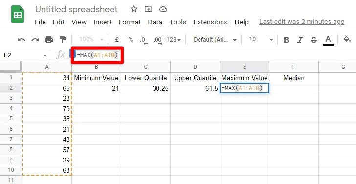 Implementing MAX function