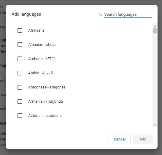 Languages List