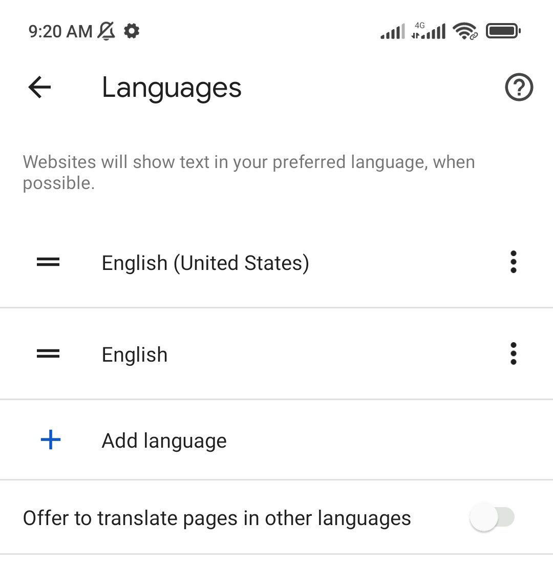 Languages Settings