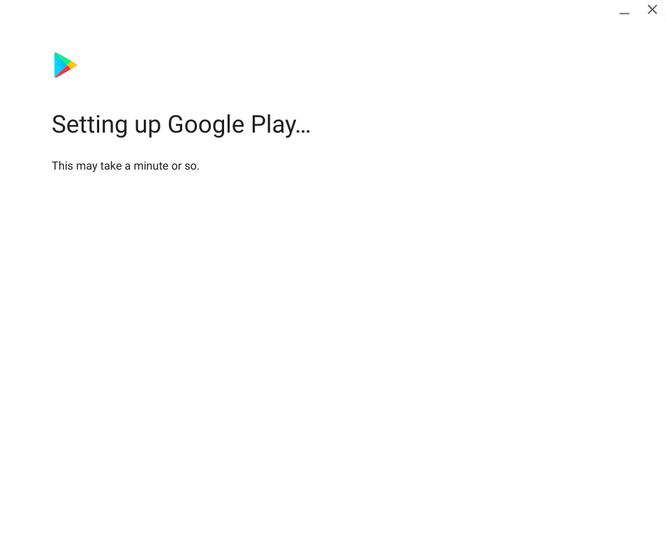 Play Store being installed