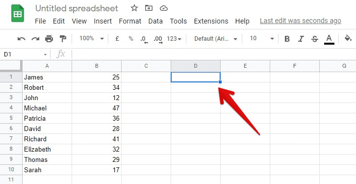 Selecting a cell for sorted data set
