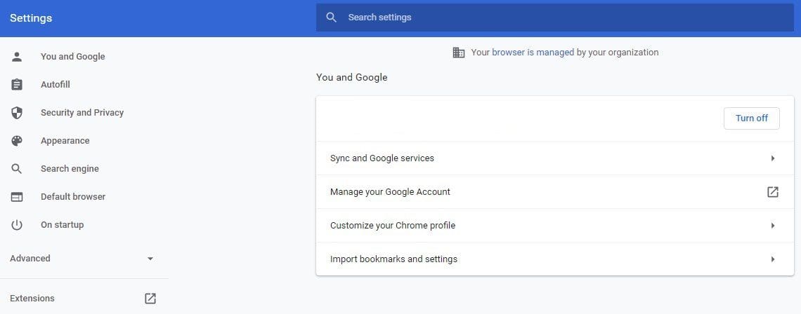 Settings Page