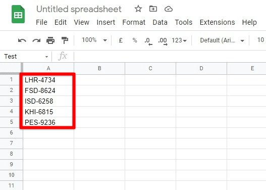 Sheet for dropdown list from cells