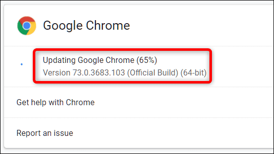 Updating Google Chrome