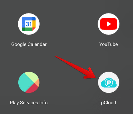 pCloud installed
