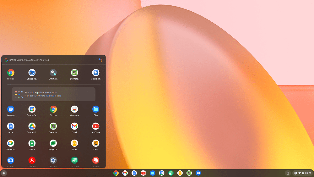 chrome os flex test build screenshot launcher