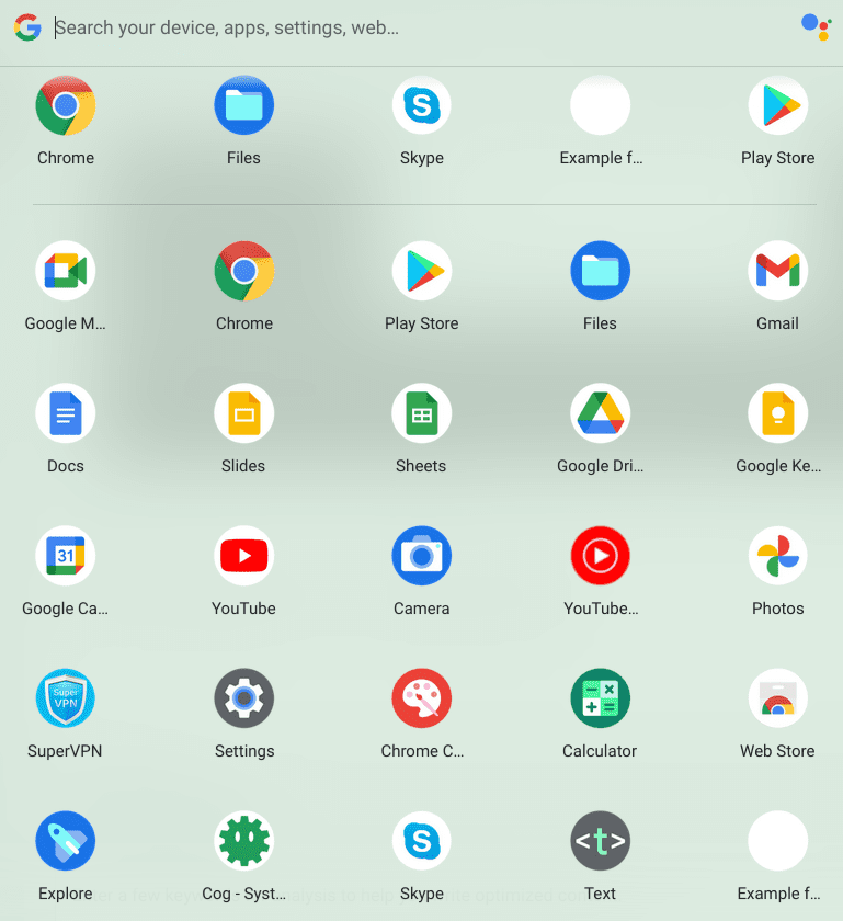 Chrome OS Productivity Launcher