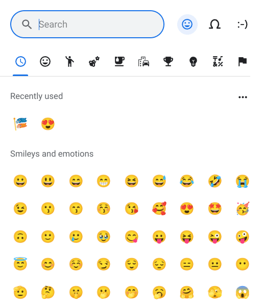 Emoji picker on Chrome OS