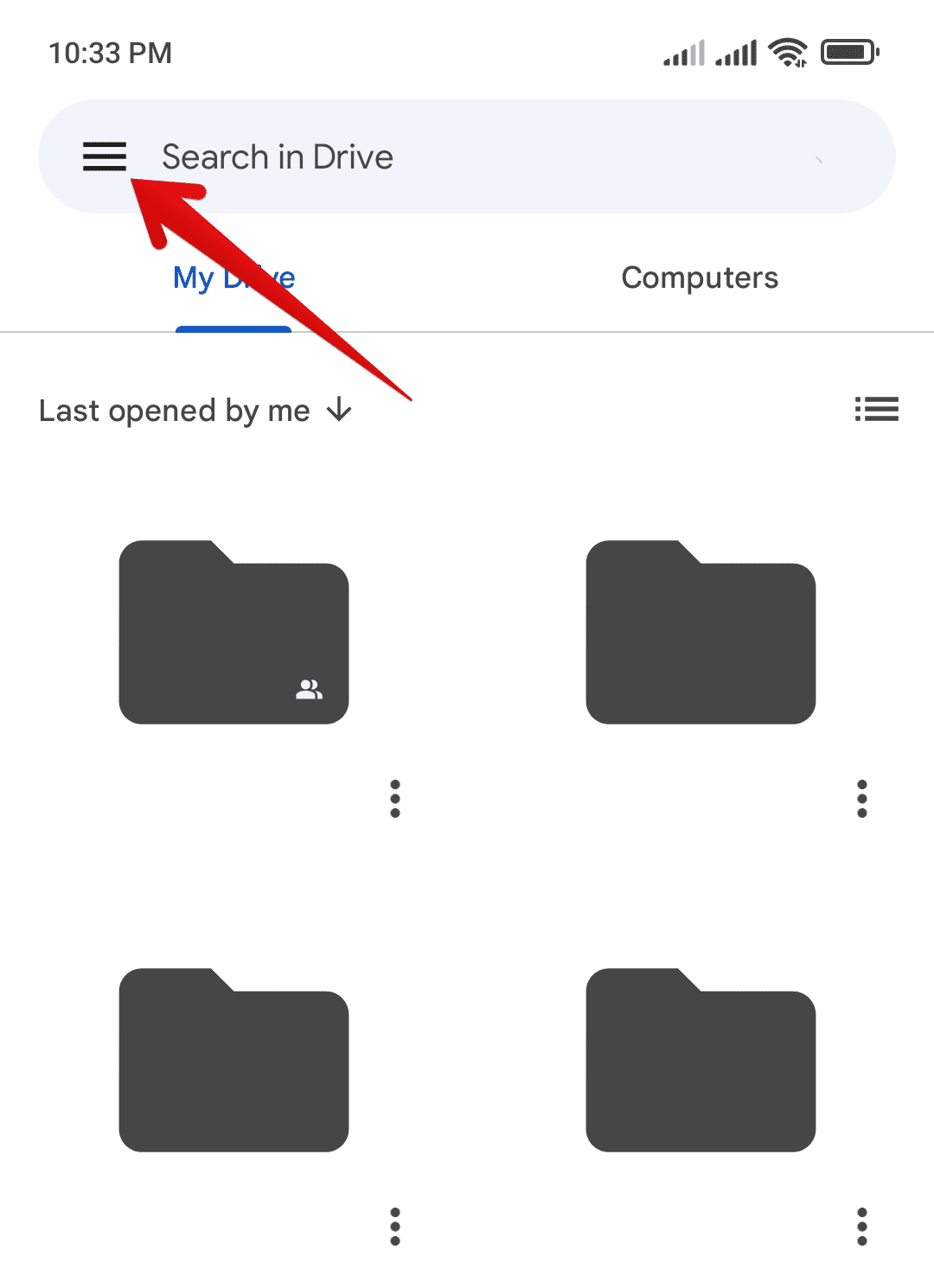 Google Drive menu