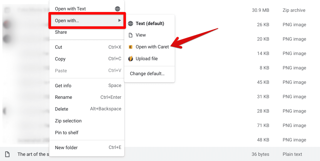 opening .txt files with caret