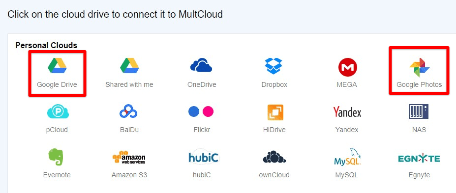 Adding Google Drive and Google Photos