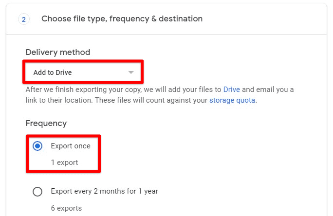 Delivery method and frequency