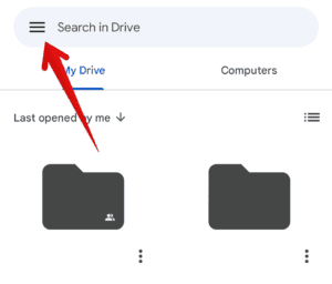 Google Drive menu