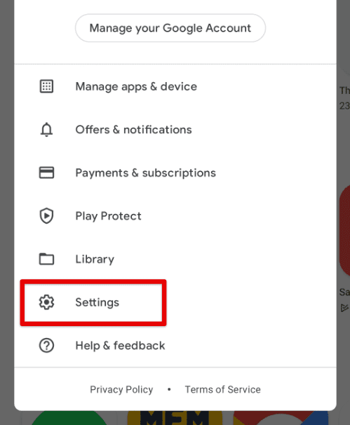 Google Play Settings