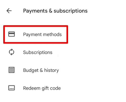 Opening payment methods