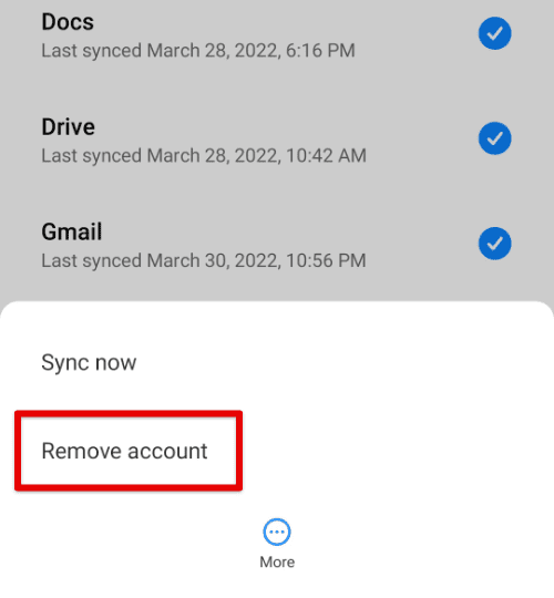 Remove account