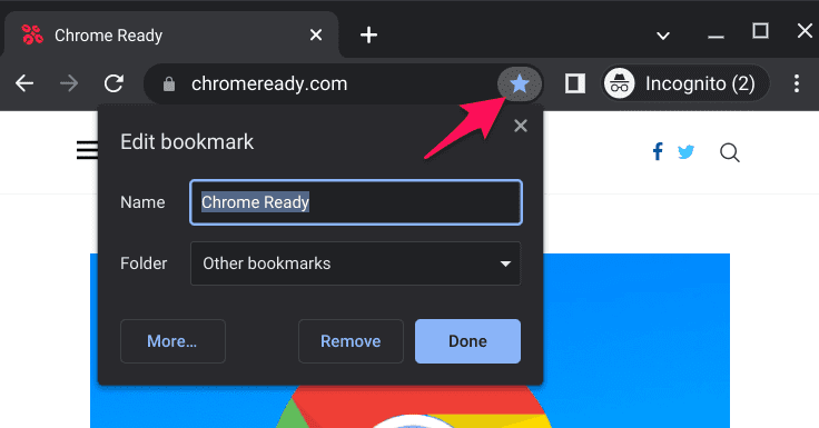 bookmarking a website