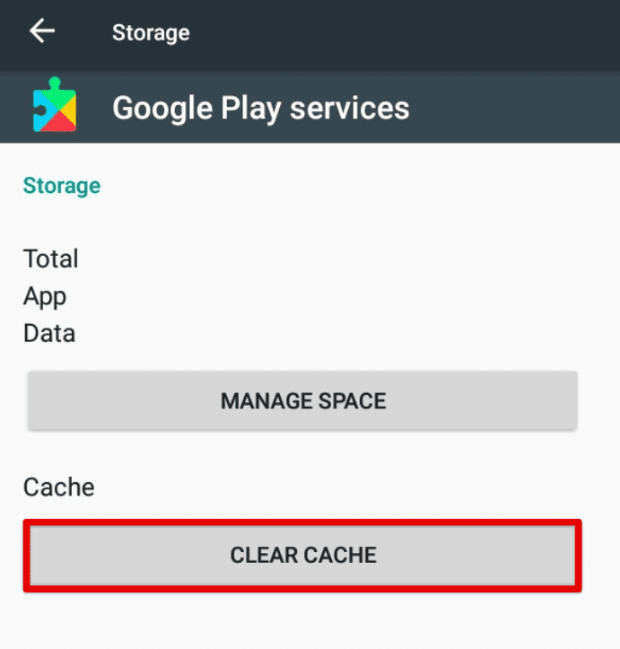 Clear cache button