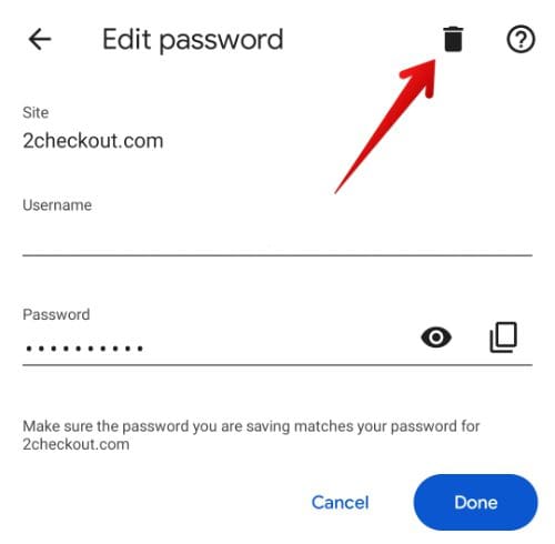 Deleting the password