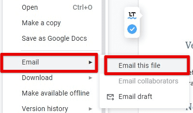 Email tab